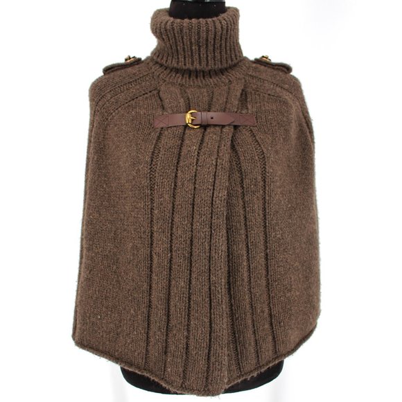 Gucci Sweaters - Gucci 100% Camel Knit Poncho Turtleneck Sweater M